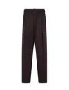 Emporio Armani L And Cashmere Pants With Belt In Brown