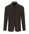 Emporio Armani Brown Blue Reversible Jacket In Brown