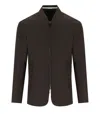 Emporio Armani Brown Blue Reversible Jacket In Brown