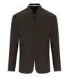 Emporio Armani Brown Blue Reversible Jacket In Brown