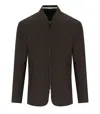 Emporio Armani Brown Blue Reversible Jacket In Brown