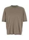 Emporio Armani Brown Crewneck T-shirt With Logo Embroidery Detail
