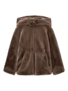 Emporio Armani Brown Faux-fur Reversible Blouson In Brown