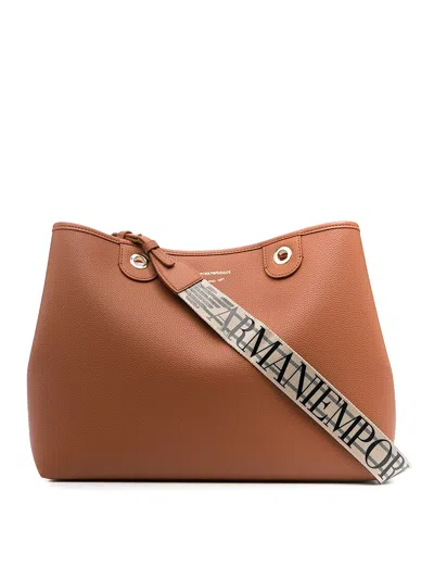 Emporio Armani Brown Logo-strap Tote