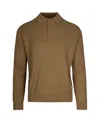 Emporio Armani Polo In Maglia A Coste Mosse Marrone In Green