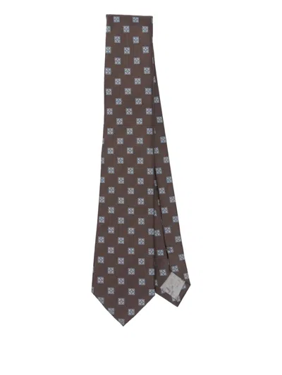 EMPORIO ARMANI EMPORIO ARMANI BROWN SILK TIE