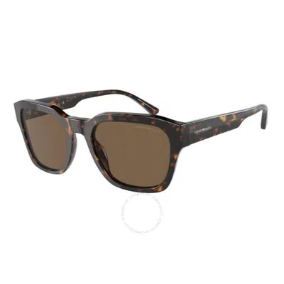 Emporio Armani Brown Square Men's Sunglasses Ea4175 587973 55