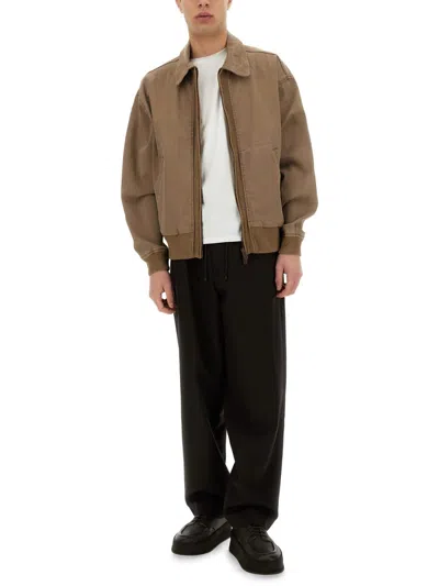 Emporio Armani Brown Stretch Denim Bomber Jacket