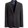 Emporio Armani Brown Textured Stretch Wool Sport Coat In Black