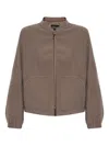 Emporio Armani Jacket With Embroidered Logo In Brown