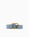 Emporio Armani Official Store Brushed Finish Belt In Azure