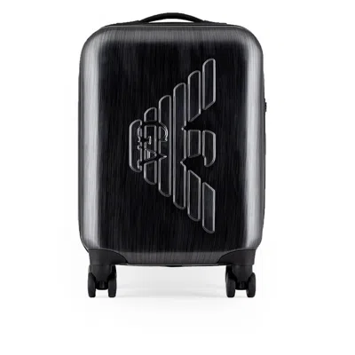 Emporio Armani Brushed Finish Grey Trolley In Gray