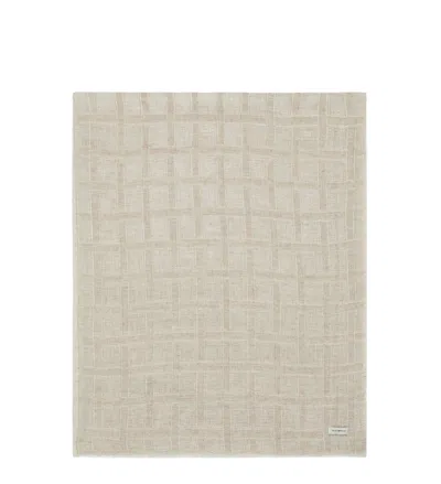 Emporio Armani Brushed Linen Lurex Threads Women's Scarf In Beige