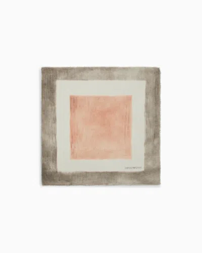 Emporio Armani Brushed Modal Blend Foulard In Metallic