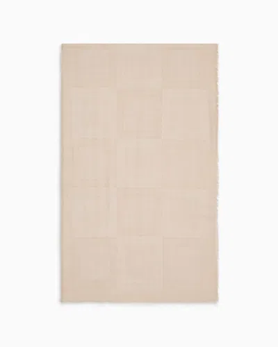EMPORIO ARMANI BRUSHED, MODAL-BLEND STOLE WITH ALL-OVER JACQUARD LOGO