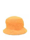 Emporio Armani Casual Jacquard Logo Wide Brim Hat In Orange