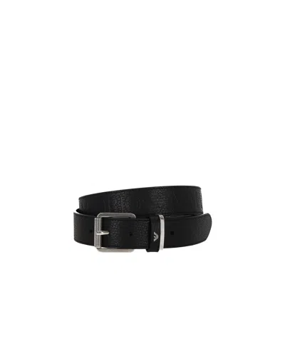Emporio Armani Buckle Belt In Black