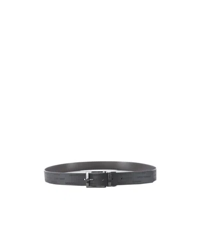 Emporio Armani Buckle-fastening Leather Belt In Black