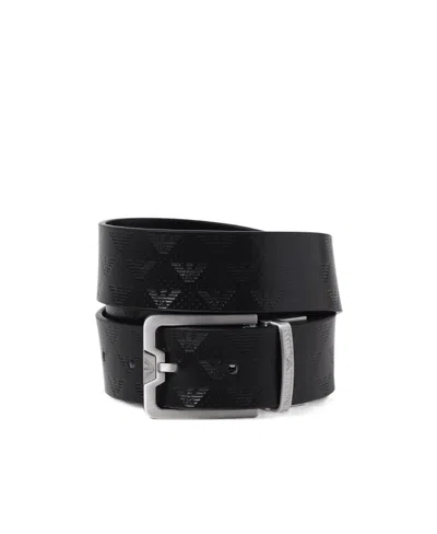Emporio Armani Buckle-fastening Leather Belt In Black