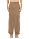Emporio Armani Stretch Denim Jeans Wide Leg In Brown