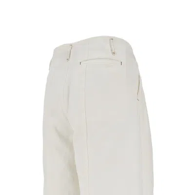 Emporio Armani Bull Denim Slouchy Fit Pants In White