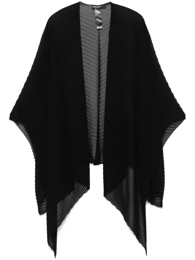 Emporio Armani Butterfly Chiffon Cape In ブラック