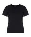 Emporio Armani Asv Supima Jersey T-shirt With Tulle Inserts In Black