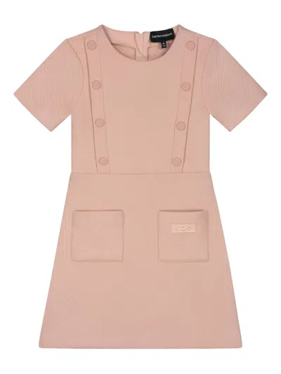 Emporio Armani Kids' Button-detail Dress In Pink