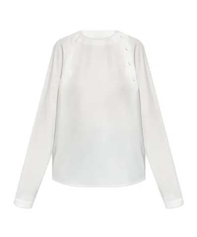 EMPORIO ARMANI BUTTON-DETAIL RAGLAN-SLEEVES BLOUSE