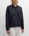 Emporio Armani Poplin Shirt With A Maxi Patch Pocket In Navy