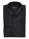 Emporio Armani Stretch Poplin Shirt In Black