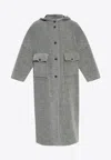 EMPORIO ARMANI BUTTON-DOWN WOOL COAT WITH HOOD