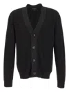 Emporio Armani Button-fastening V-neck Cardigan In Blue