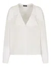 Emporio Armani Button-front Wide-collar Shirt In White