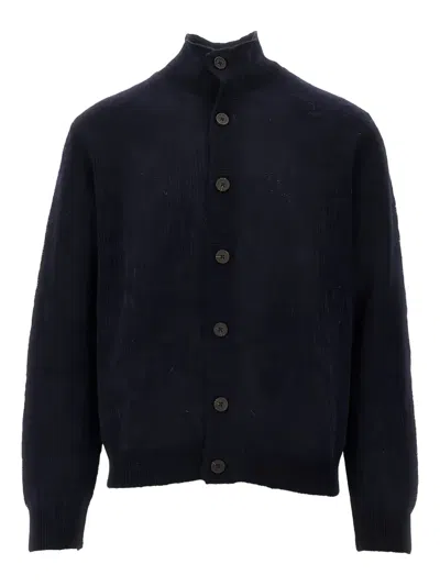 Emporio Armani Button-up Cardigan In Blue