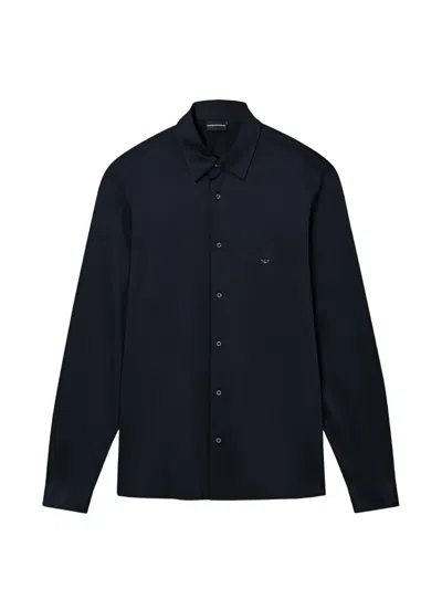 Emporio Armani Cotton Blend Shirt In Black
