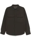 Emporio Armani Overshirt With Drop Shoulder Design And Hem Gusset In Green