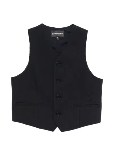 Emporio Armani Kids' Button-up Waistcoat In Blue