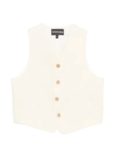 Emporio Armani Kids' Button-up Waistcoat In Neutral