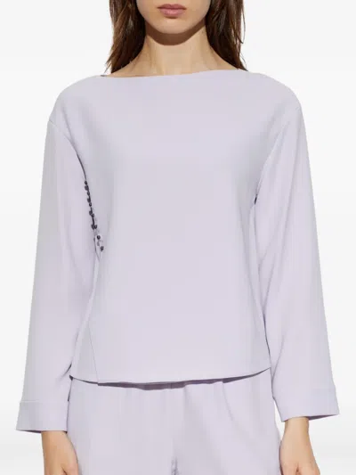 Emporio Armani Button-detail Long-sleeve Blouse In Purple