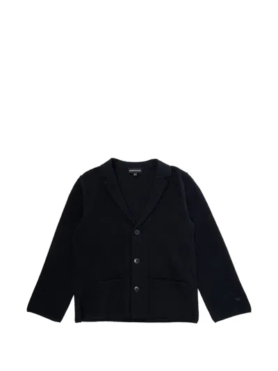 Emporio Armani Kids' Buttoned Blazer In Black