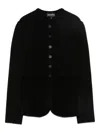 Emporio Armani Buttoned Crewneck Jacket In Black