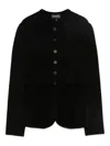 Emporio Armani Buttoned Crewneck Jacket In Black