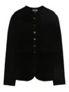 Emporio Armani Buttoned Crewneck Jacket In Black