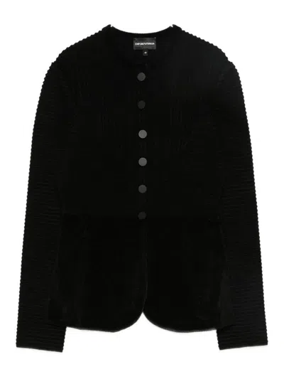 EMPORIO ARMANI BUTTONED CREWNECK JACKET