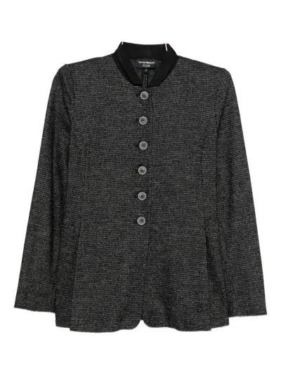 Emporio Armani Buttoned Jacket In Black