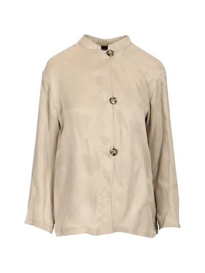 Emporio Armani Guru Collar Shirt Shirts Grey In Neutral