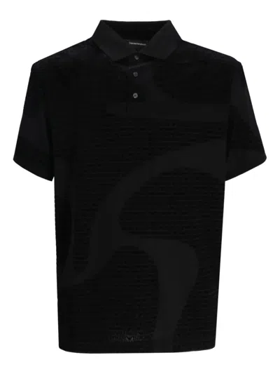 Emporio Armani Buttoned Polo Shirt In Black