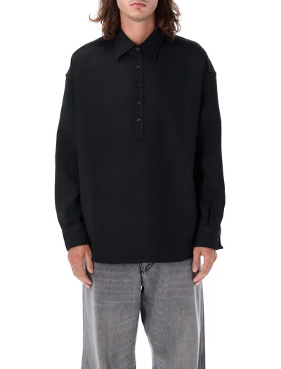 Emporio Armani Buttoned Pullover Shirt In Black