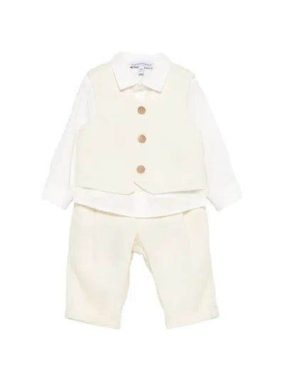 Emporio Armani Babies' Buttoned Trouser Set (set Of Three) In Neutral